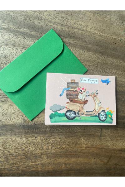 Greeting Card - Bon Voyage Scooter